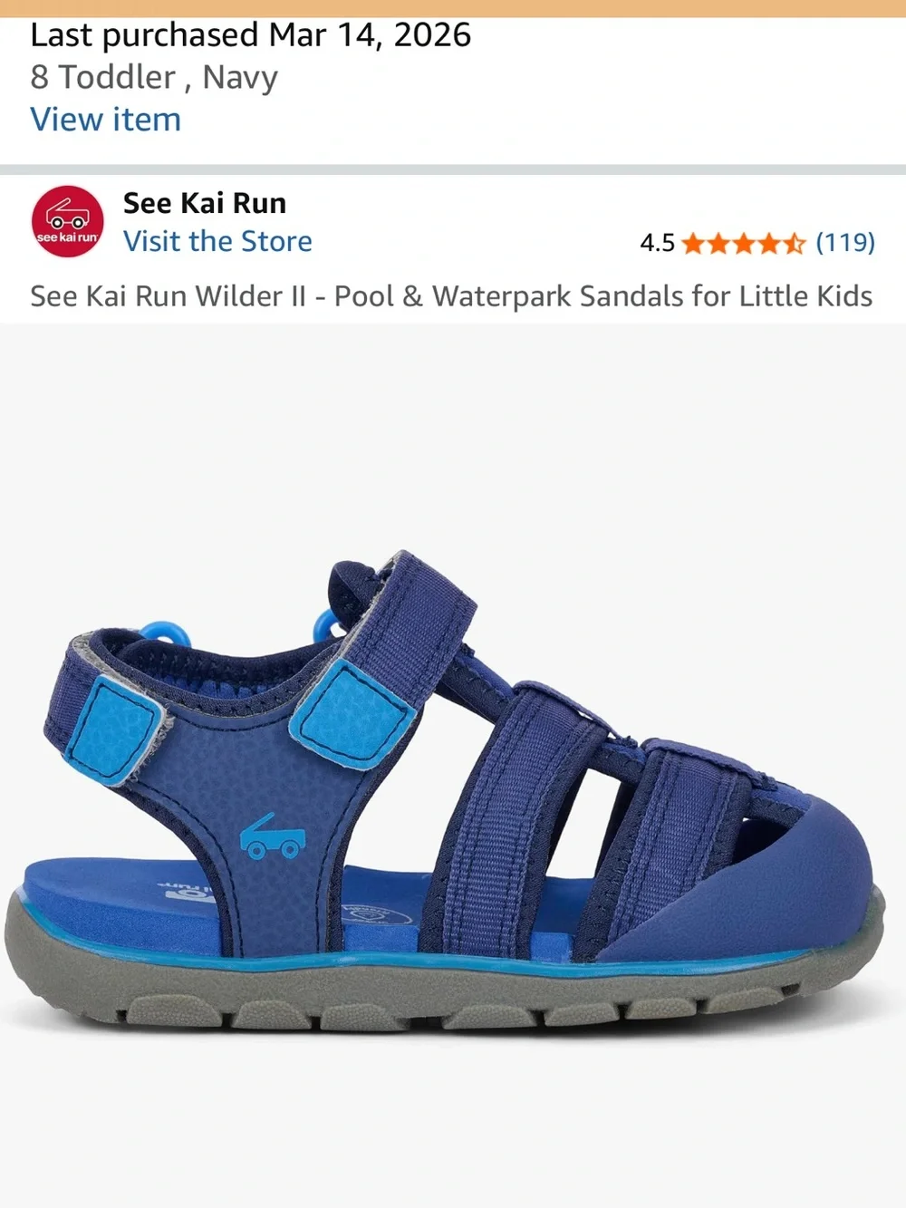 See Kai Run Wilder II Sandals – Toddler Size 8